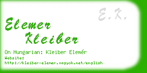 elemer kleiber business card